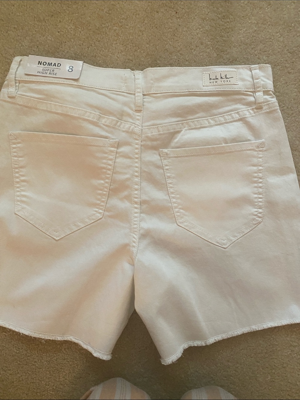 Nicole miller NWT white nomad size 8 super high rise shorts - Picture 5 of 8